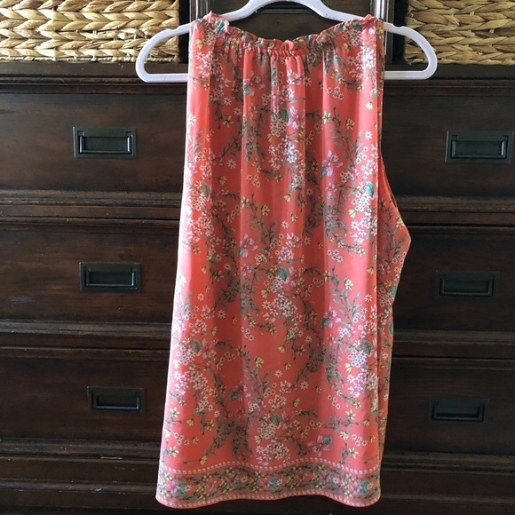 Max Studio coral floral sleeveless blouse in size 1x - Picture 5 of 5